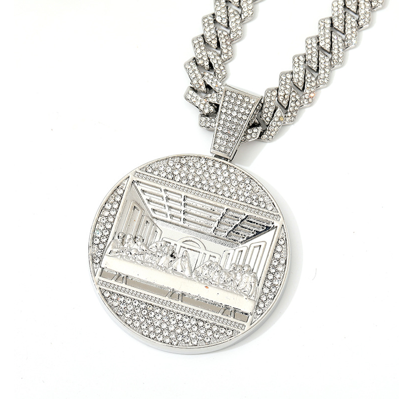 💎 Kubanische Gliederkette – Metall – Übergroßer Statement-Anhänger für Herren