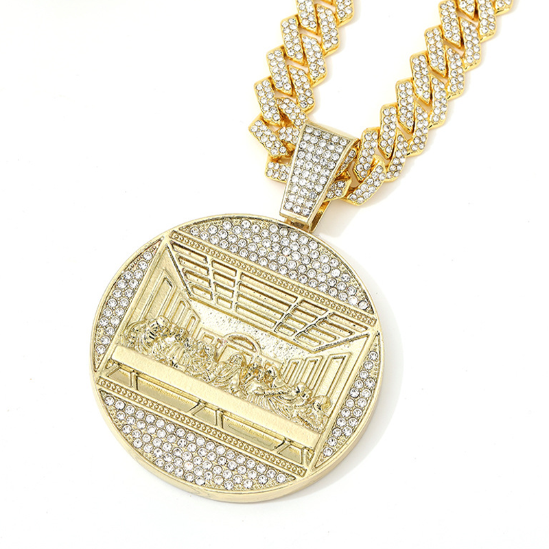 💎 Kubanische Gliederkette – Metall – Übergroßer Statement-Anhänger für Herren