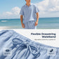 Herren Leinengemisch Hemd und Hose Set Locker Geschnitten Strandmode